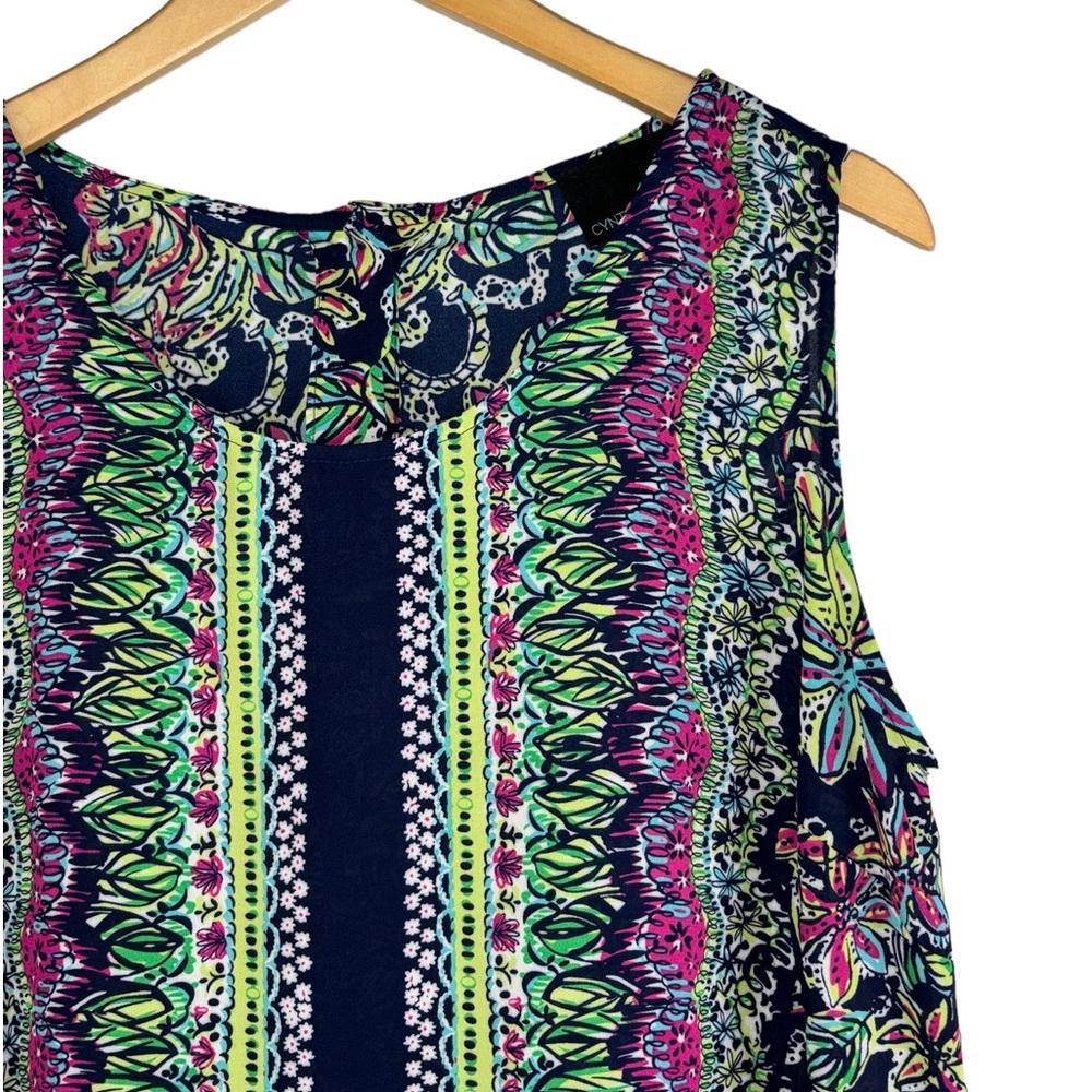 Like New Cynthia Rowley Sleeveless Floral Top XL - Picture 2 of 14